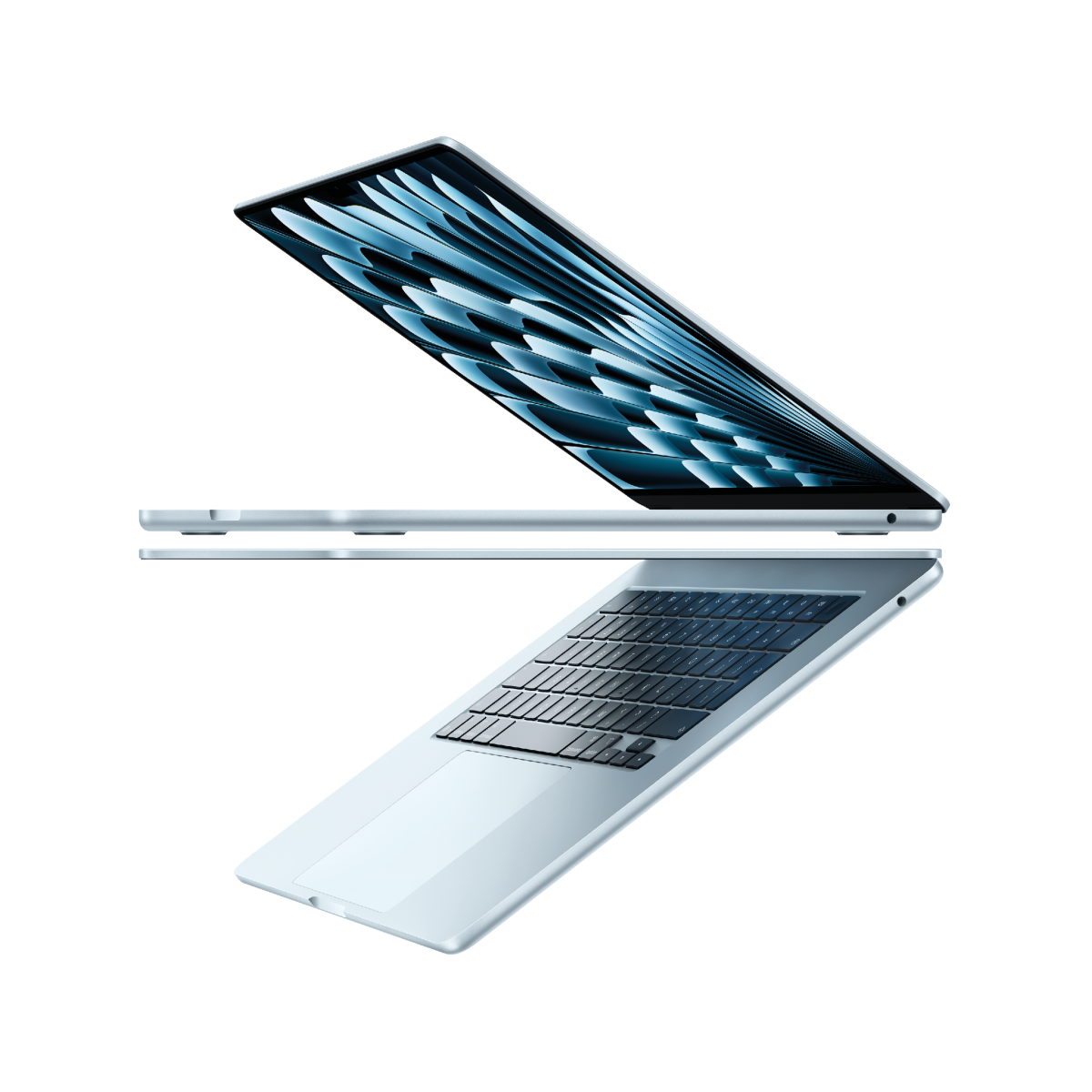 Das Apple MacBook Air 15 Zoll in der Farbe Himmelblau