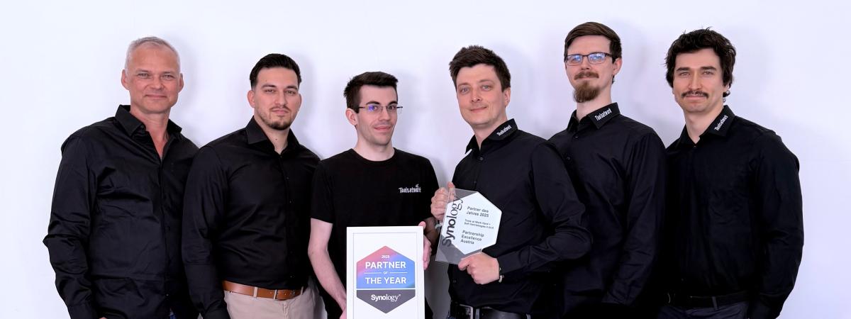 Das Tools at Work Team für Synology Lösungen: Michael Reichel, Alen Stojkovic, Jan Sauberer, Samuel Oberhofer, Matthias Horak und Daniel Lugmayr, von links nach rechts.